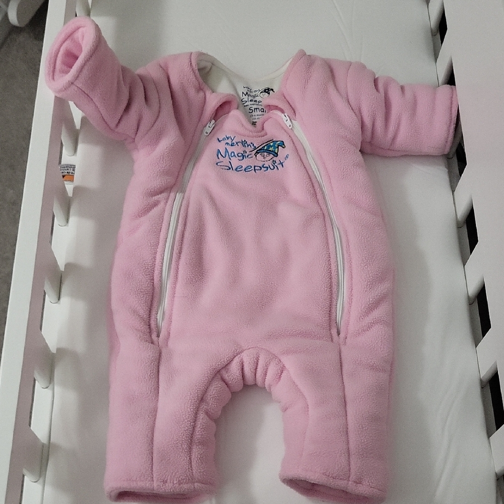 Pink Fleece Baby Magic Sleep Suit.
